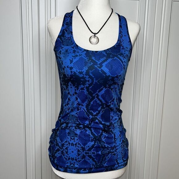 Lululemon Cool Racerback Mini Ziggy Snake Pipe Dream Blue Sapphire Blue Size 4 - Picture 1 of 6